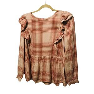 LOFT OUTLET BLOUSE plaid blouse.  Size‎ medium. New with tags.
